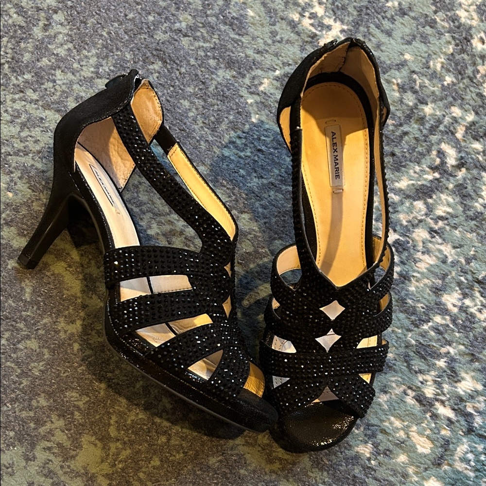 Alex Marie Black Strappy Heels